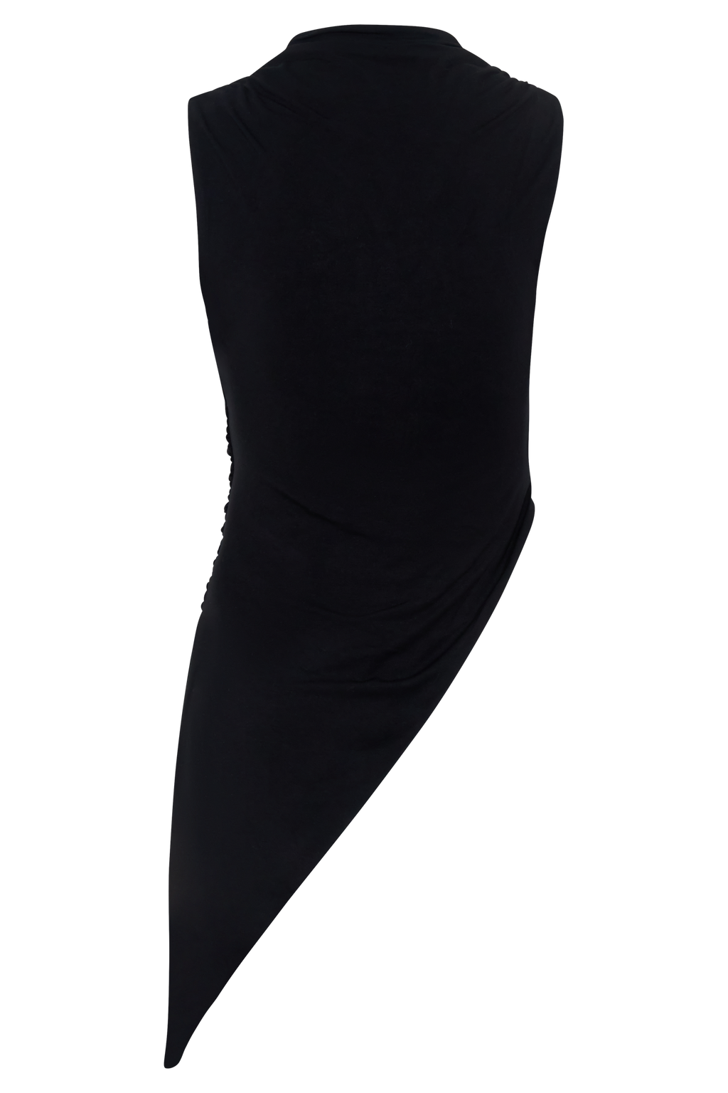Suong High Neck Gathered Top - Black