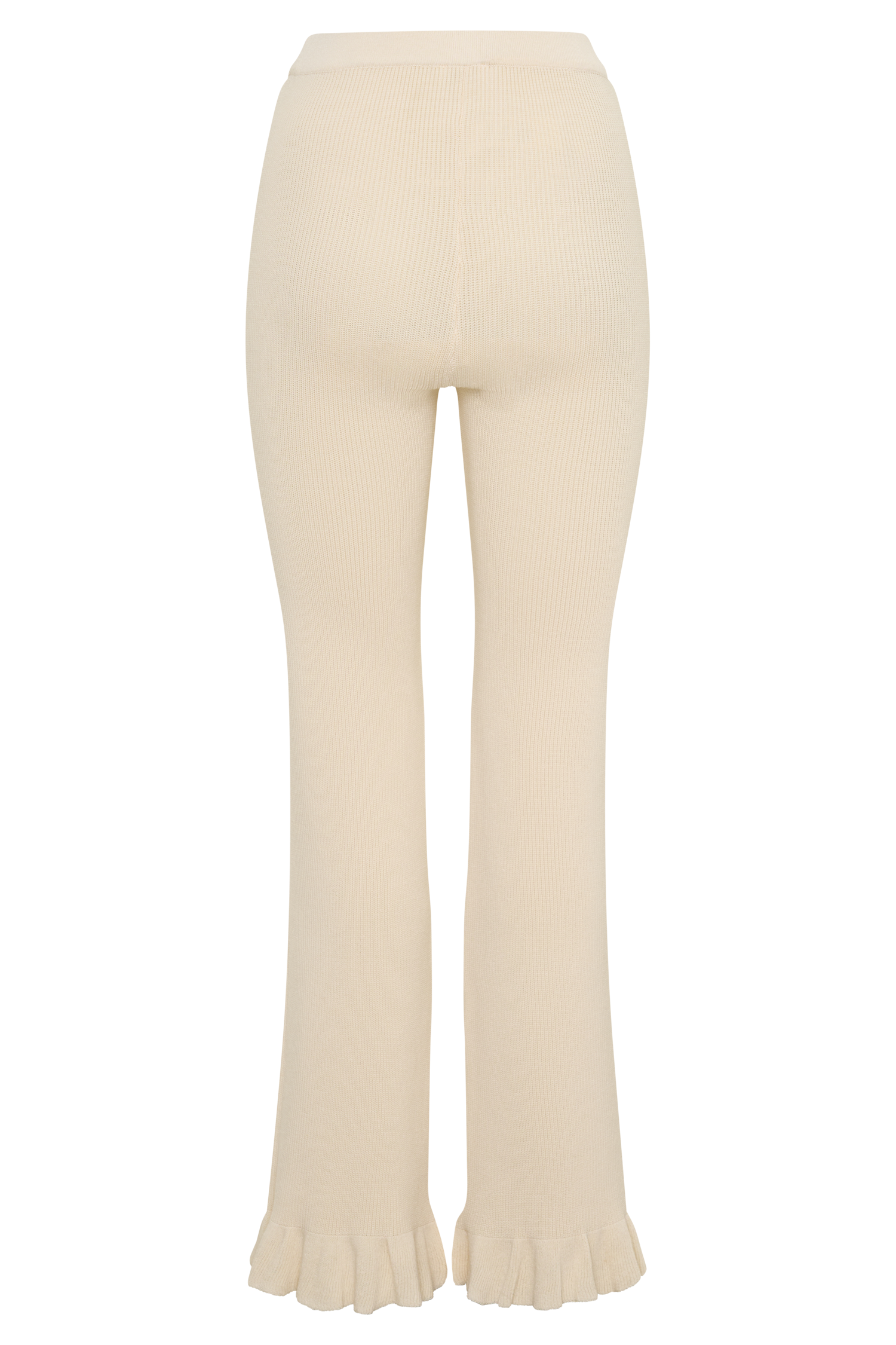 Suzie Ribbed Flared Pants - Ivory