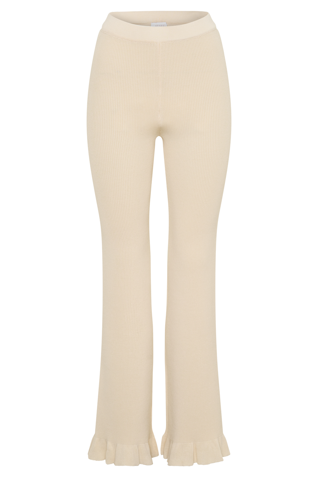 Suzie Ribbed Flared Pants - Ivory