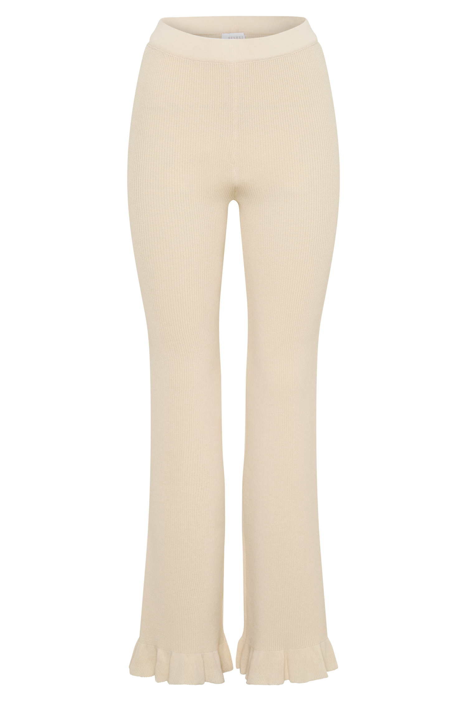 Suzie Ribbed Flared Pants - Ivory