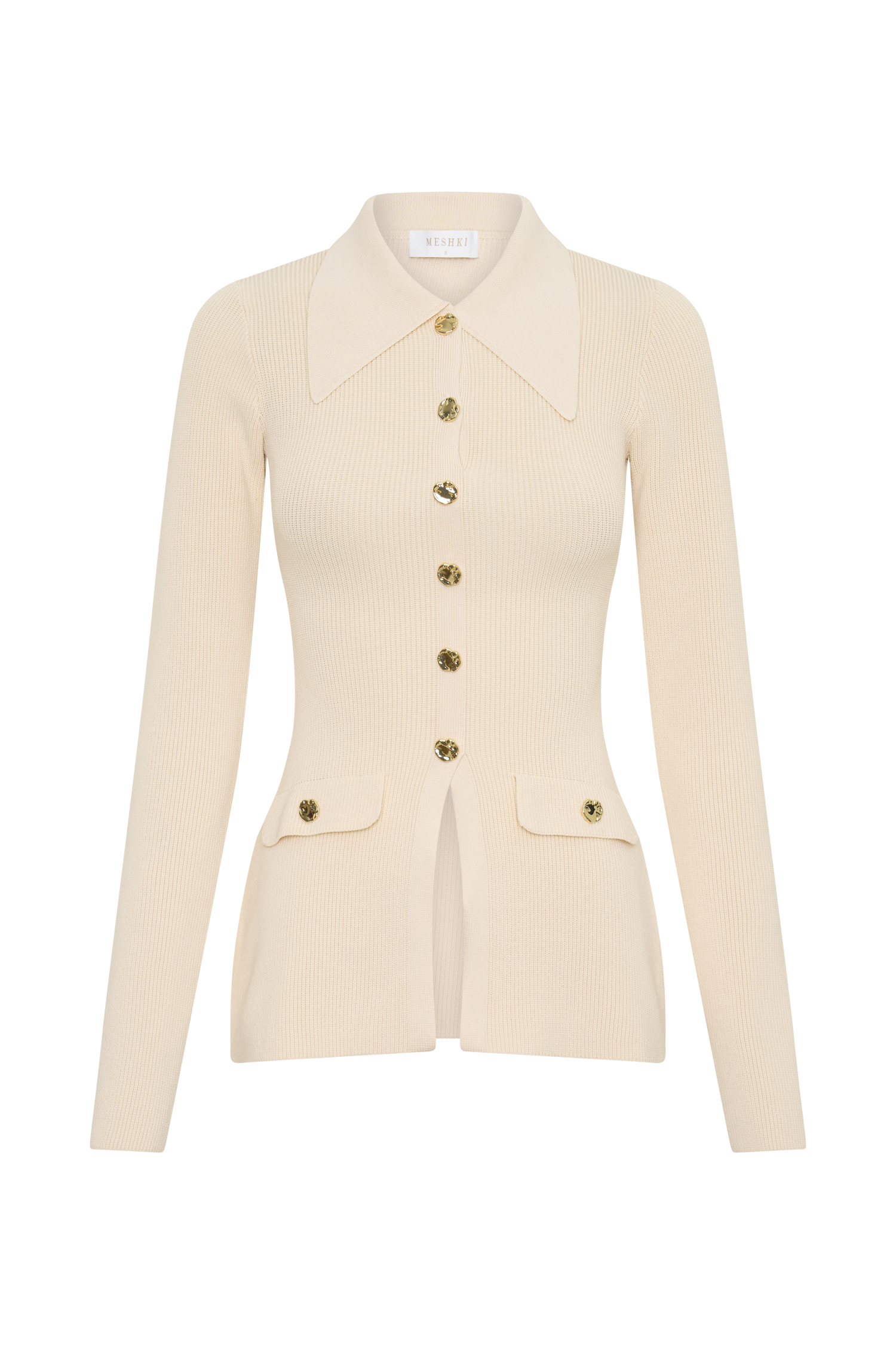 Suzie Ribbed Long Sleeve Longline Top - Ivory