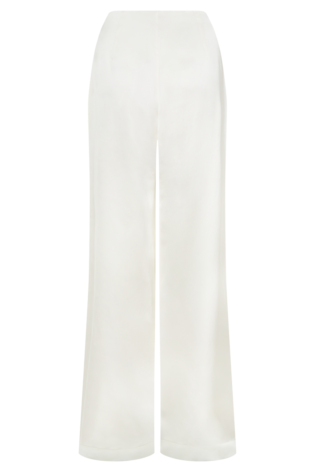 Sydney Straight Leg Satin Pants - Ivory