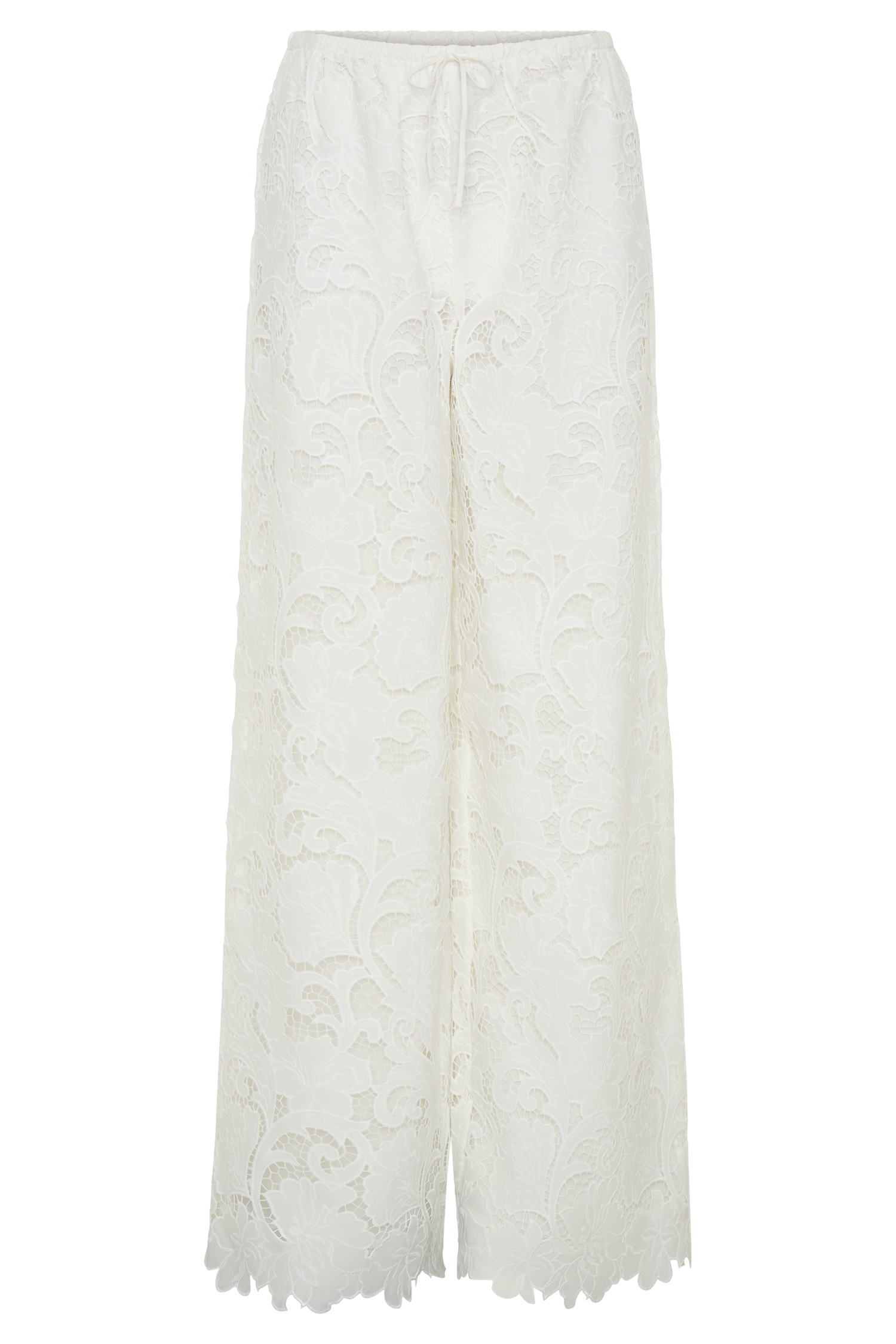 Tessa Broderie Straight Leg Pants - White