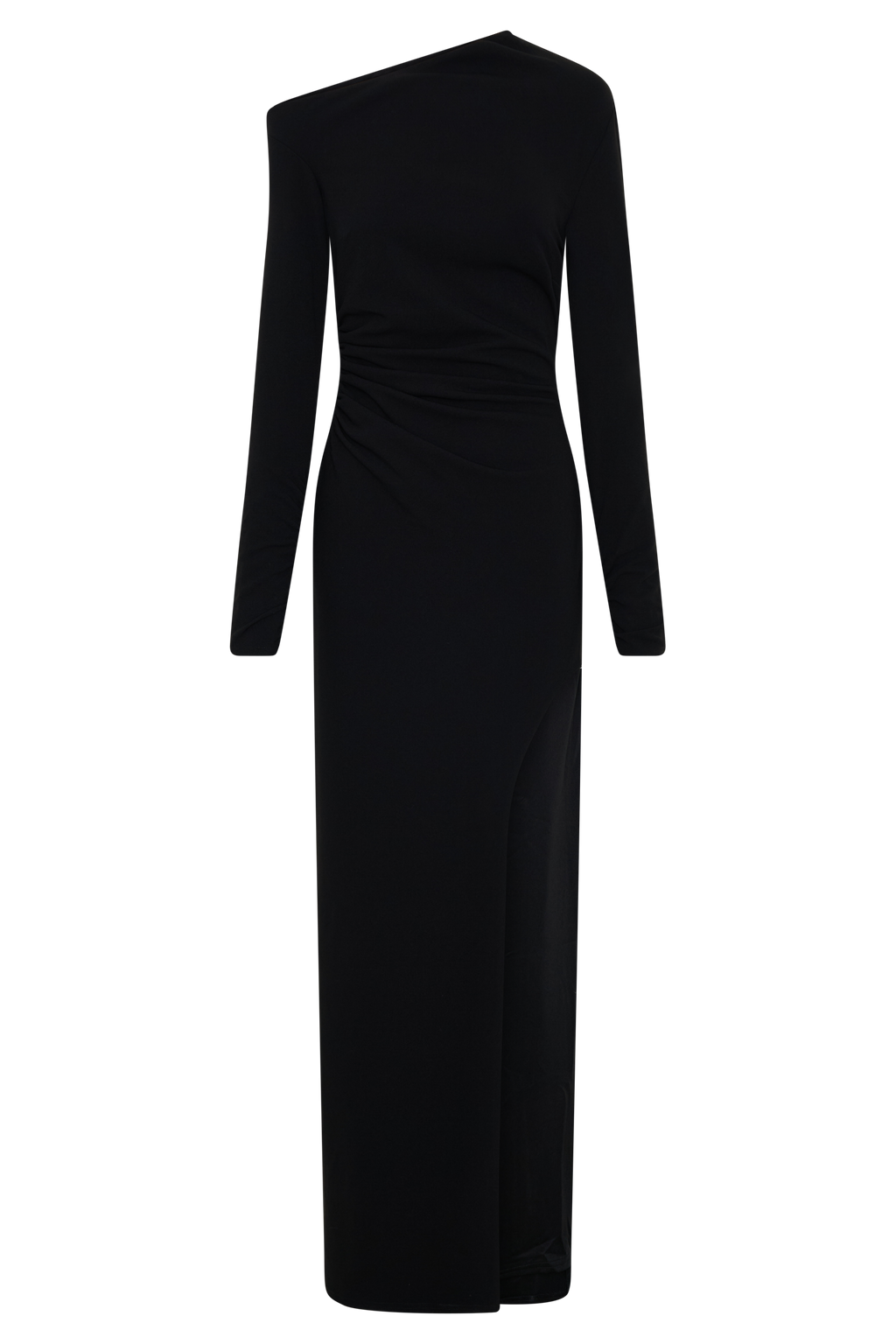 Thalyn Crepe Maxi Dress With Split - Black