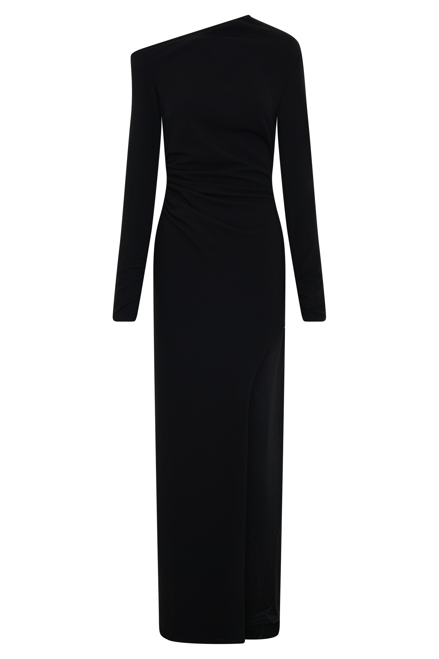 Thalyn Crepe Maxi Dress With Split - Black