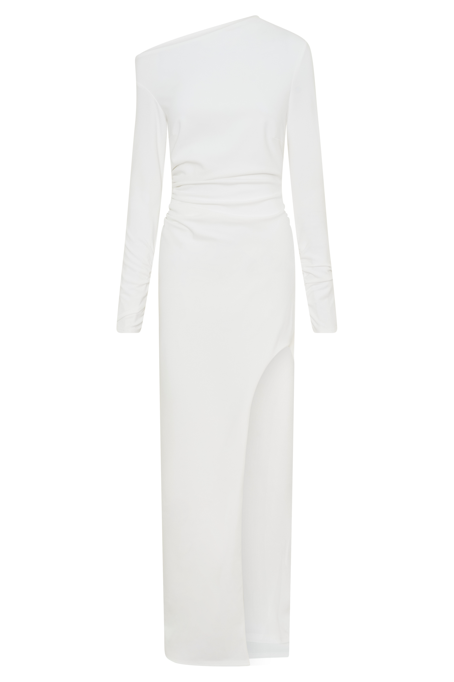 Thalyn Crepe Maxi Dress With Split - White