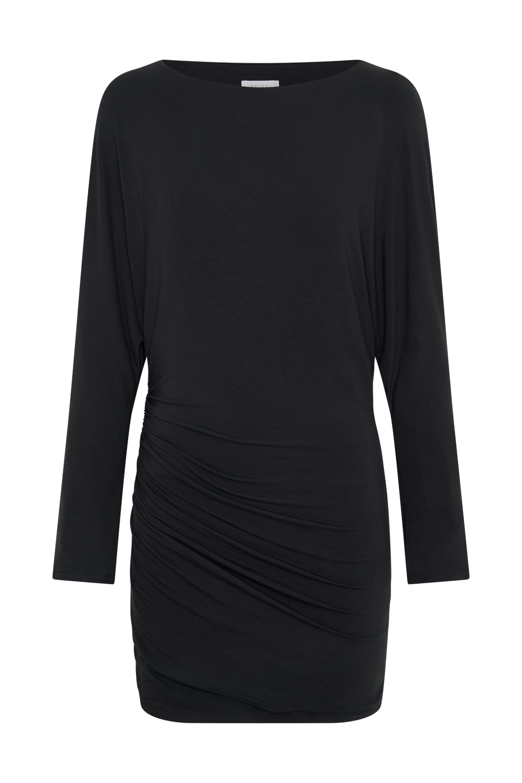 Thao Long Sleeve Gathered Mini Dress - Dark Charcoal