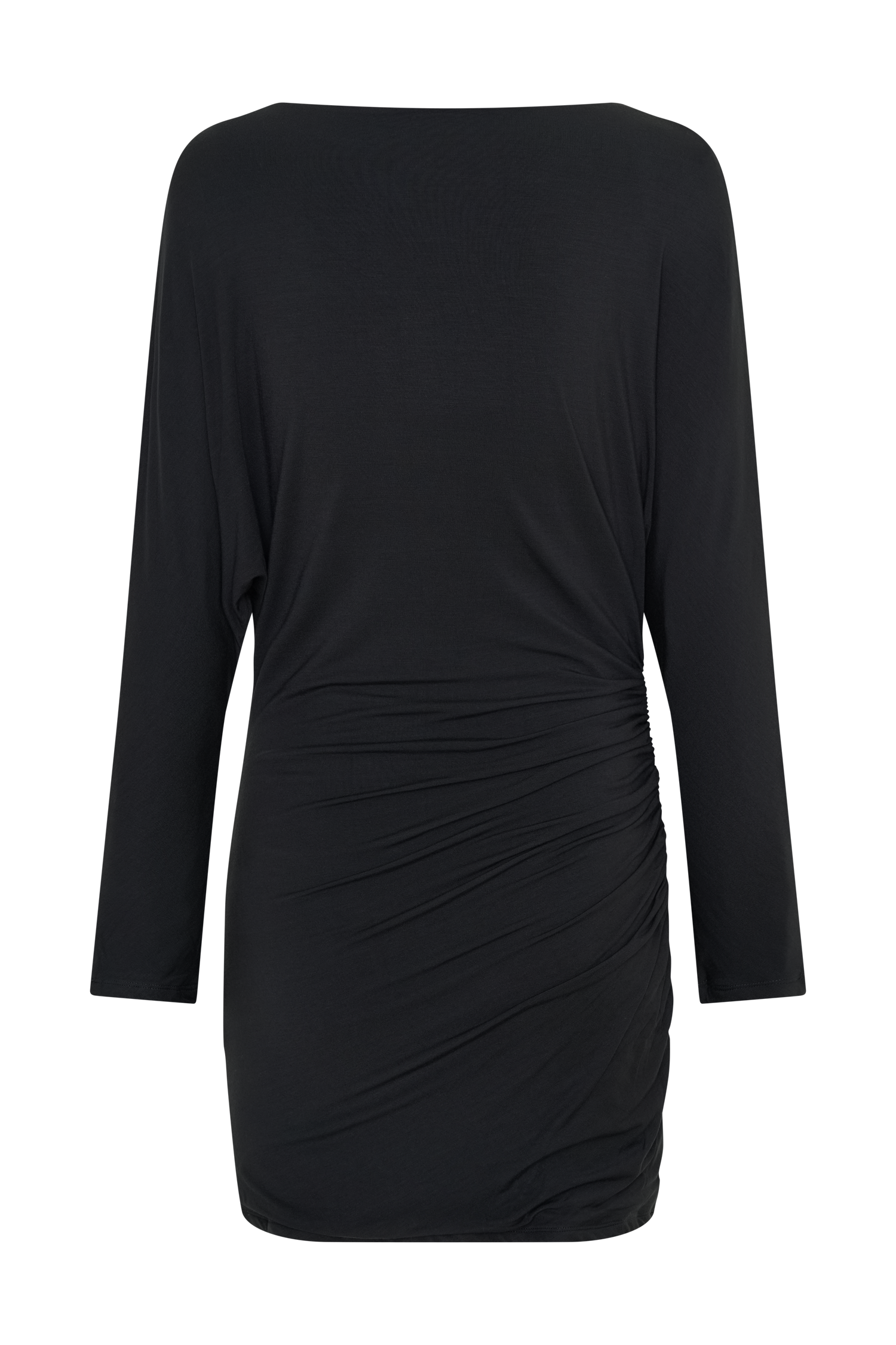 Thao Long Sleeve Gathered Mini Dress - Dark Charcoal