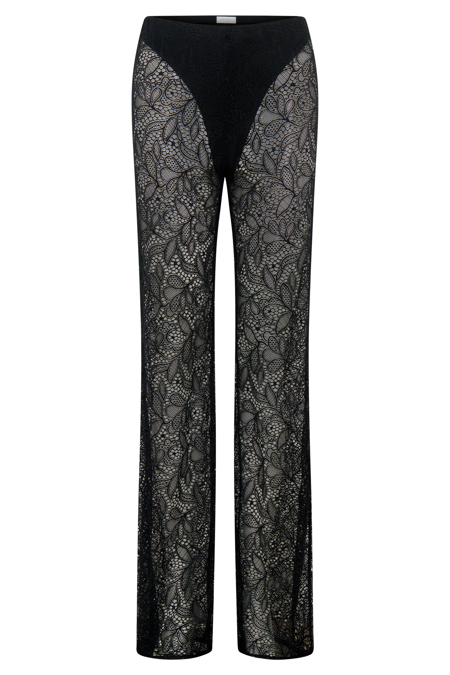 Theodosia Wide Leg Lace Pants - Black