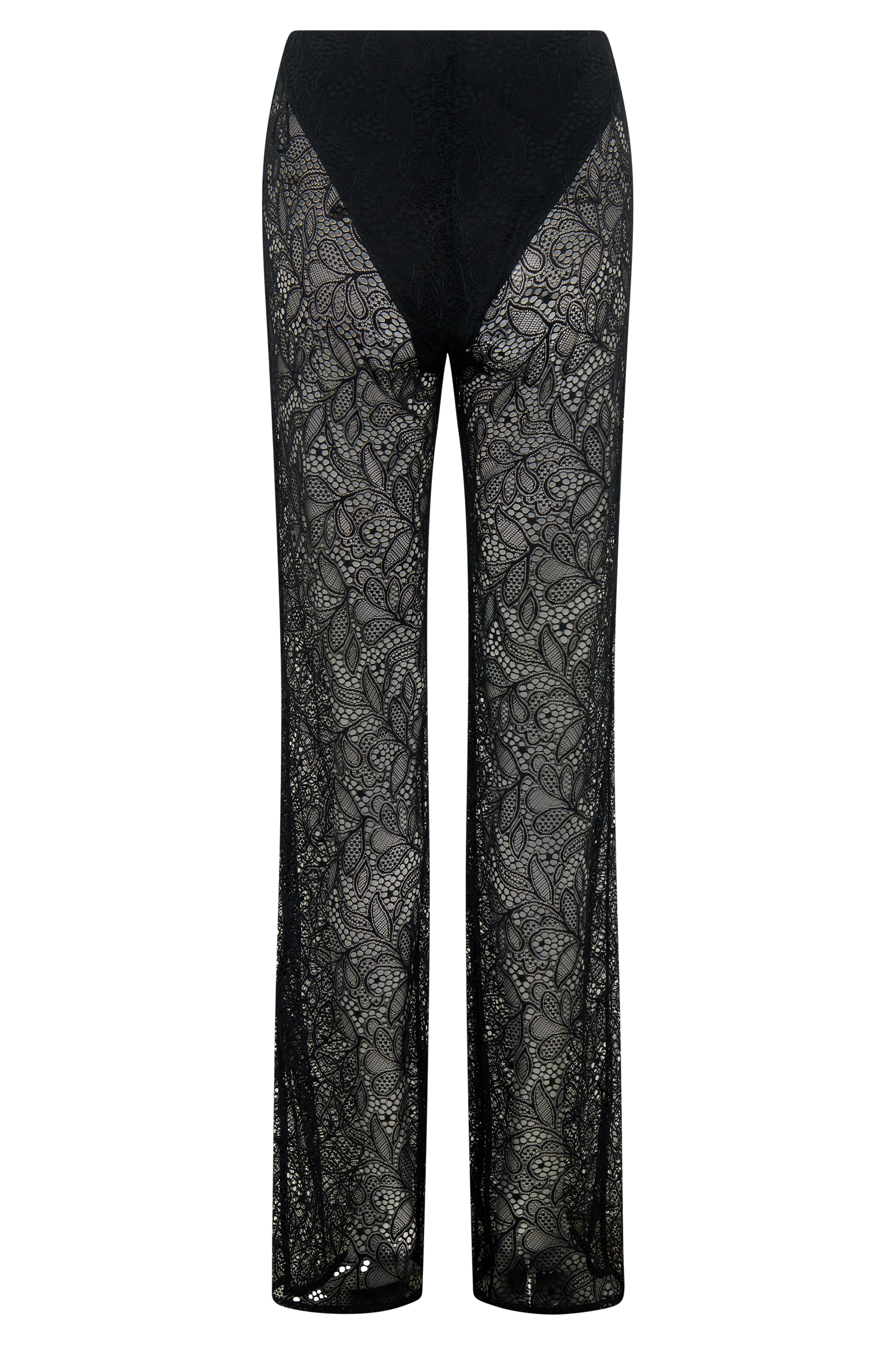Theodosia Wide Leg Lace Pants - Black