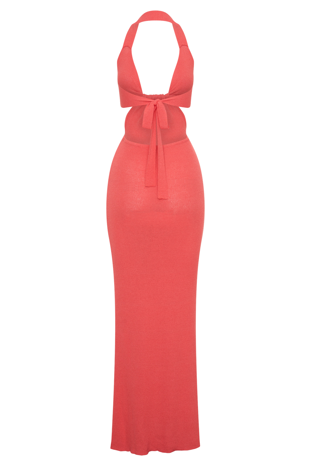 Theresea Halter Knit Maxi Dress - Coral