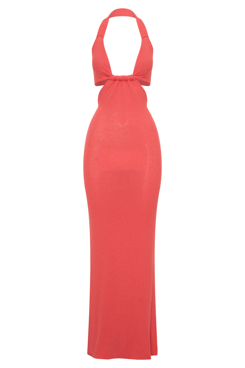 Theresea Halter Knit Maxi Dress - Coral