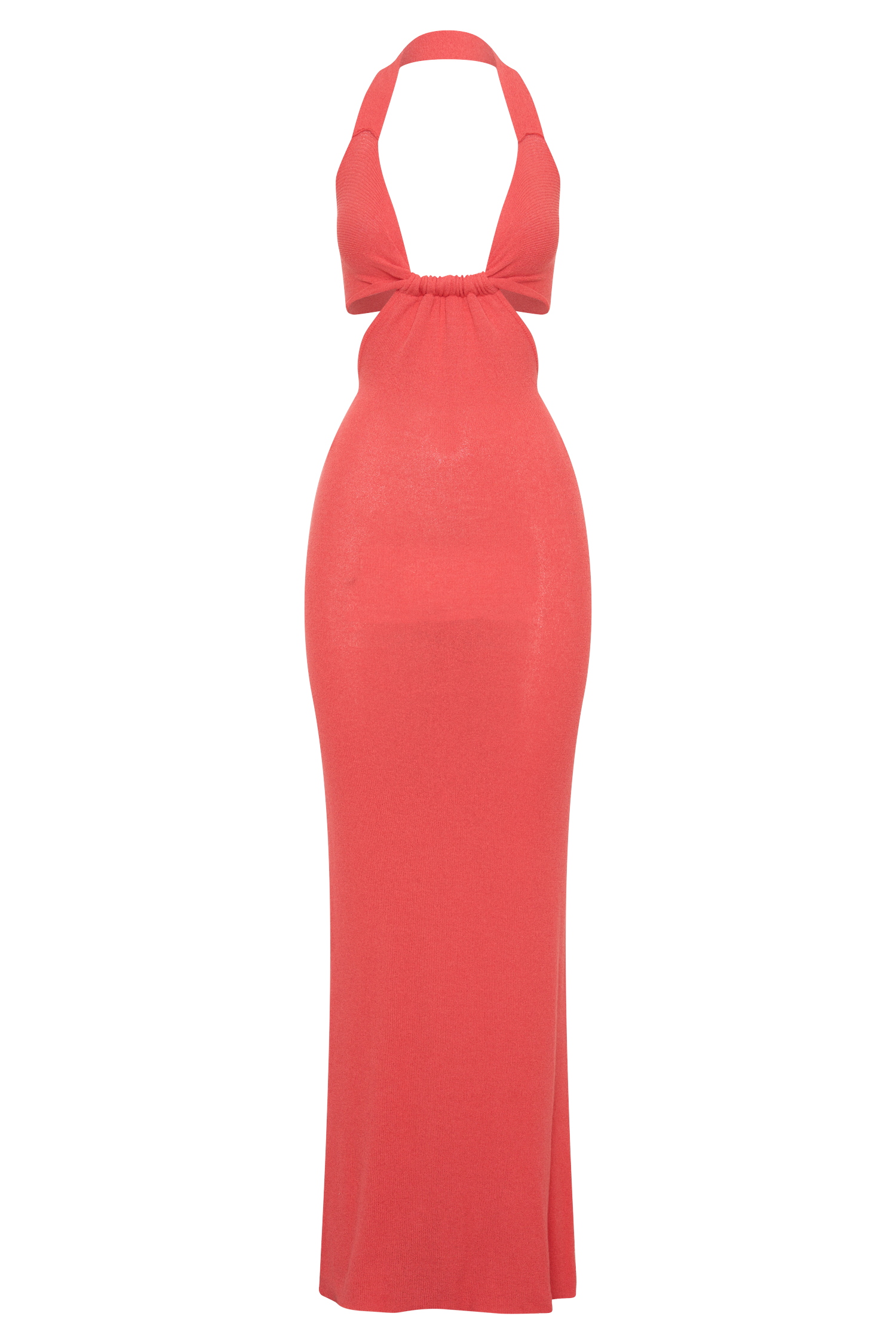 Theresea Halter Knit Maxi Dress - Coral