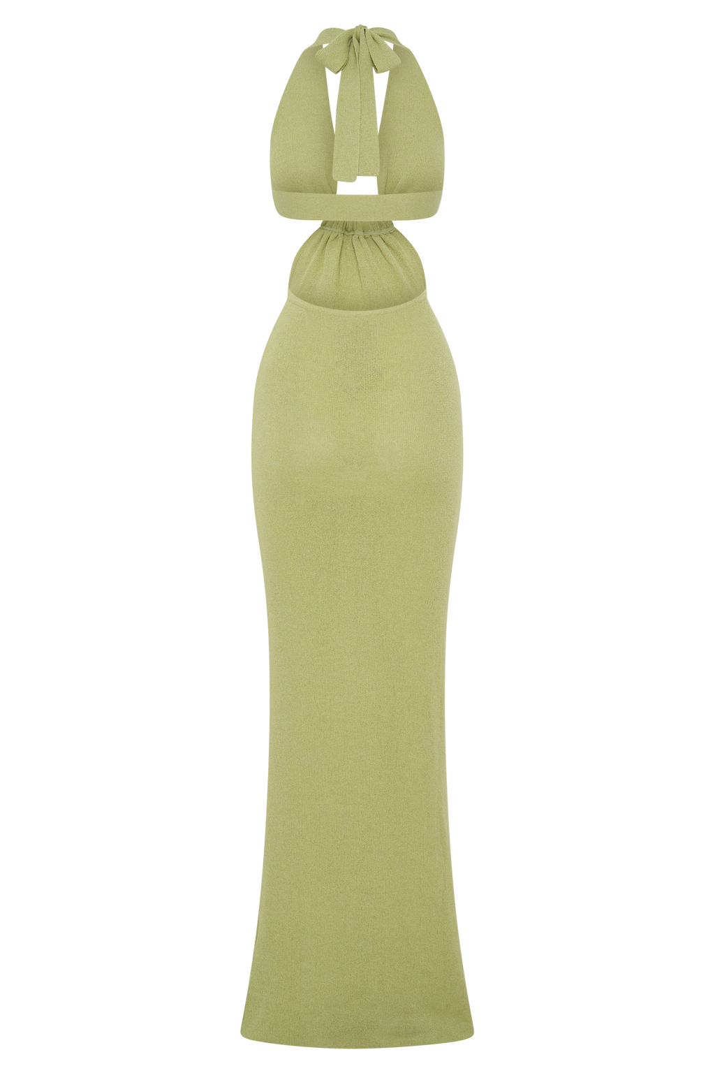 Theresea Halter Knit Maxi Dress - Light Olive