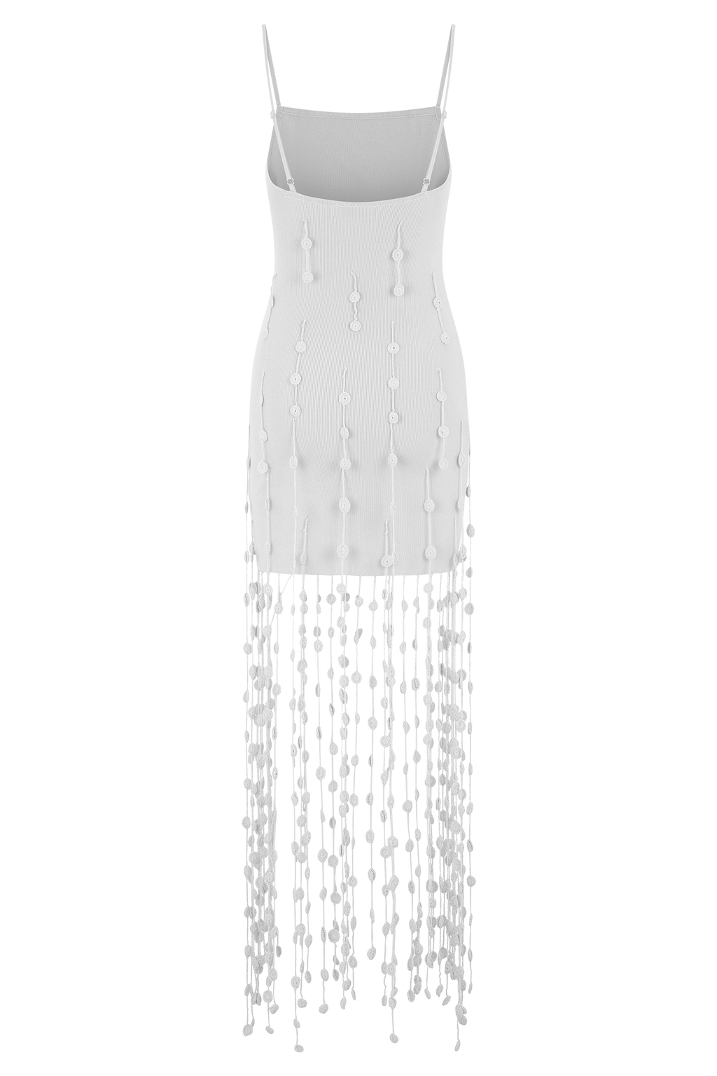 Tove Hand Knit Flower Mini Dress - White