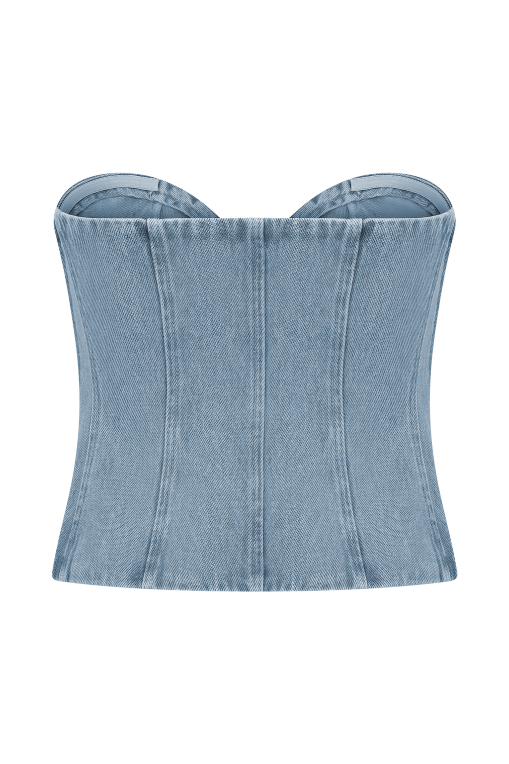 Tully Strapless Topstitch Denim Top - 80'S Blue