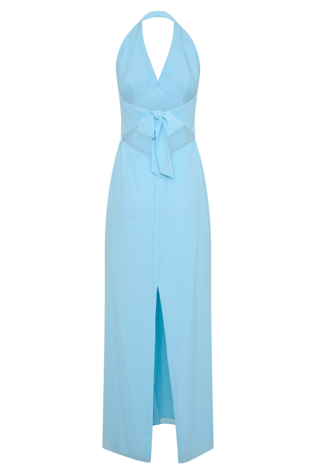Valentina Chiffon Halter Maxi Dress - Pale Blue
