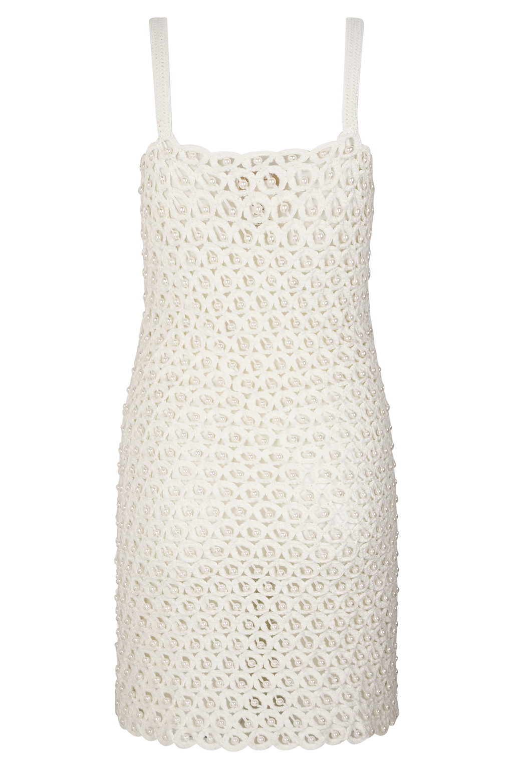 Vanessa Hand Crochet Pearl Mini Dress - Ivory