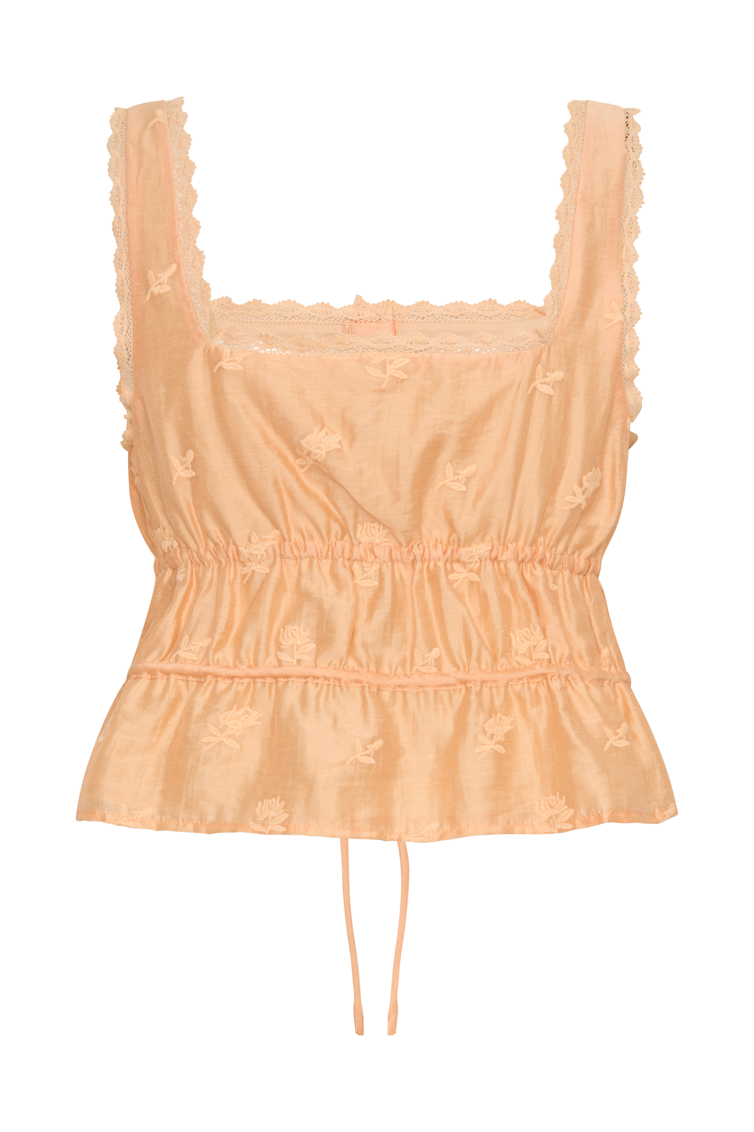 Vivian Embroidered Sleeveless Top - Orange