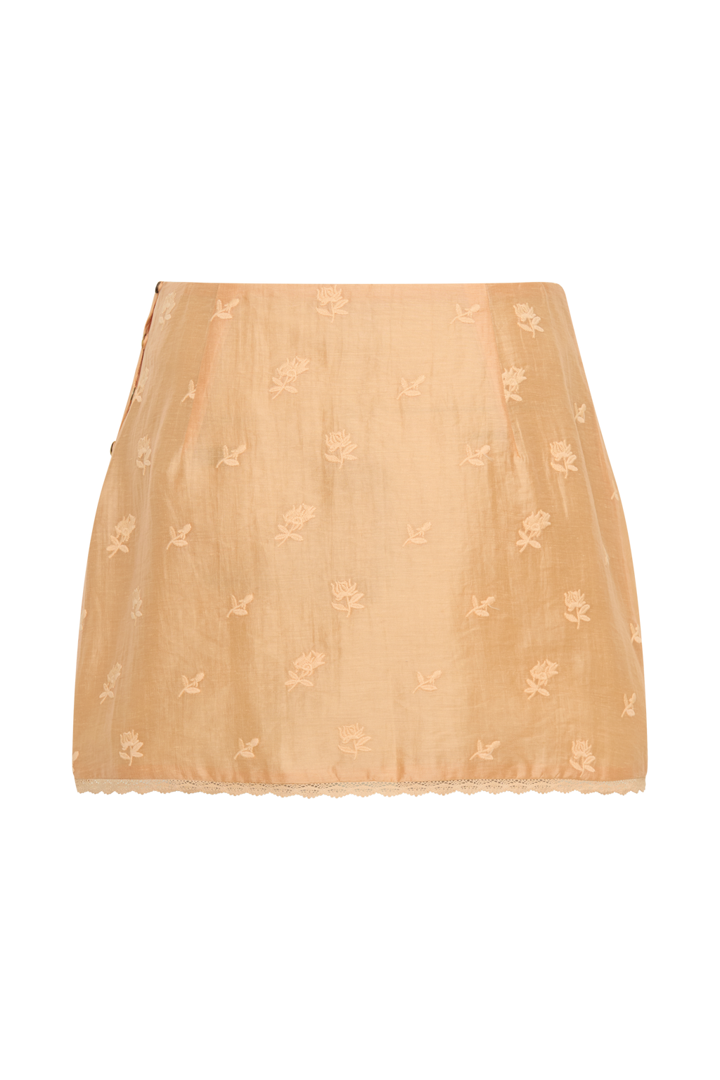 Vivian Embroidered Mini Skirt - Orange