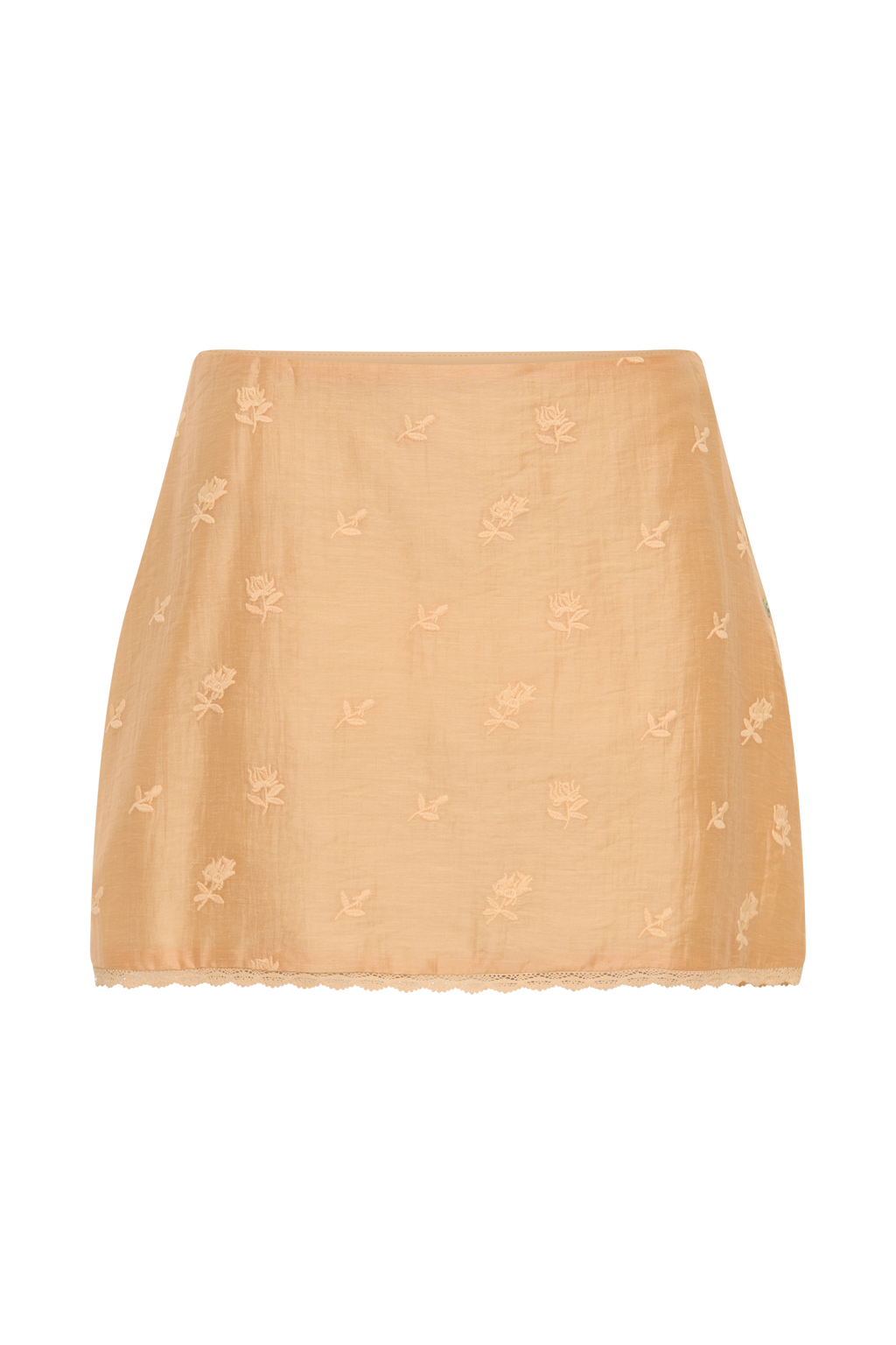 Vivian Embroidered Mini Skirt - Orange