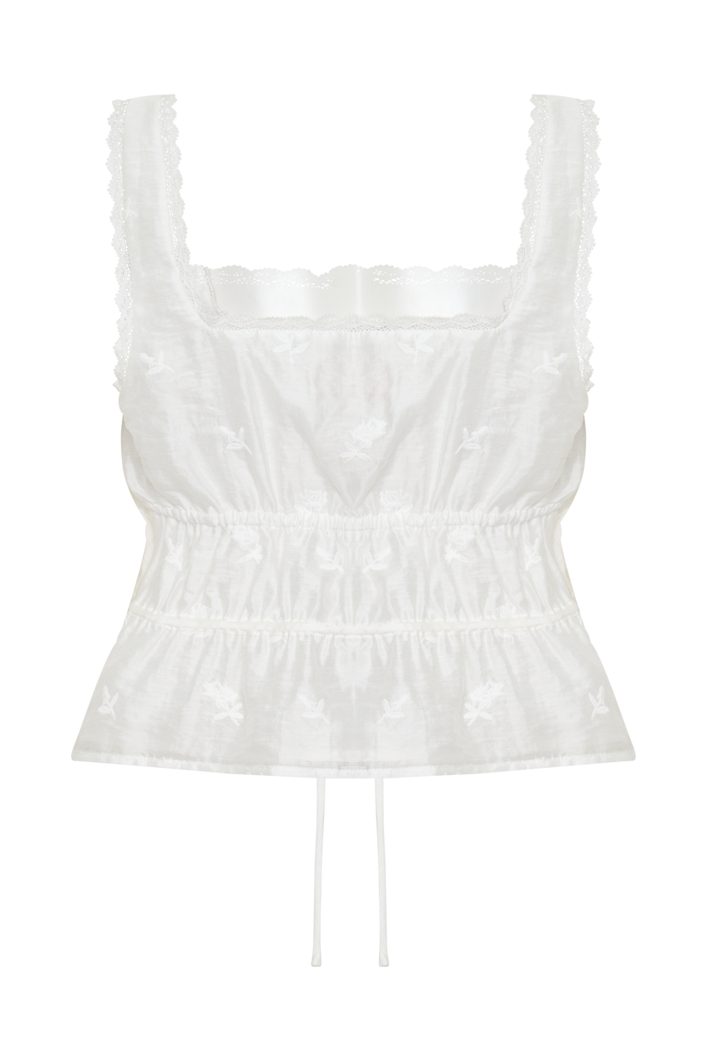 Vivian Embroidered Sleeveless Top - White