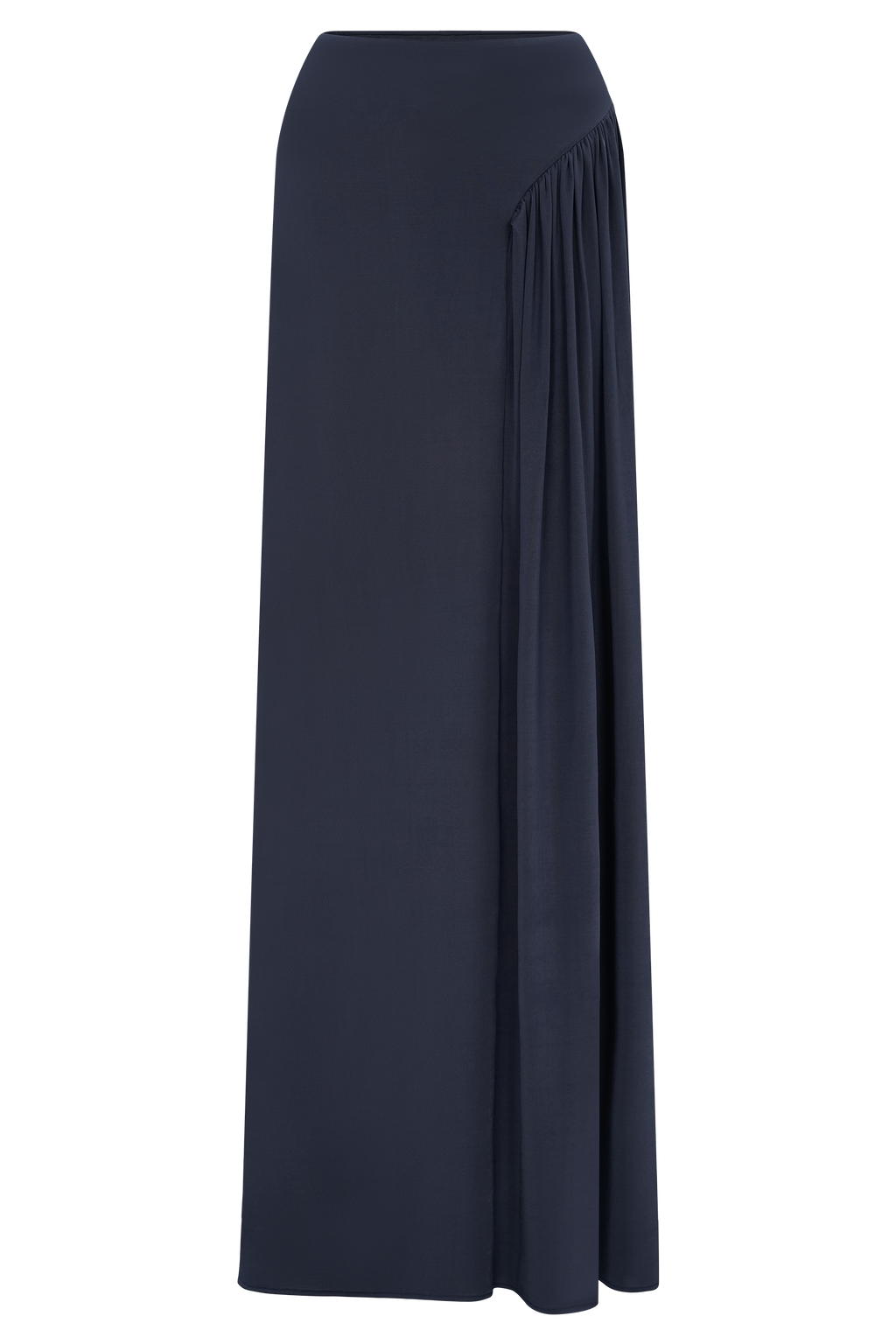 Vivica Slinky Gathered Maxi Skirt - Midnight Navy