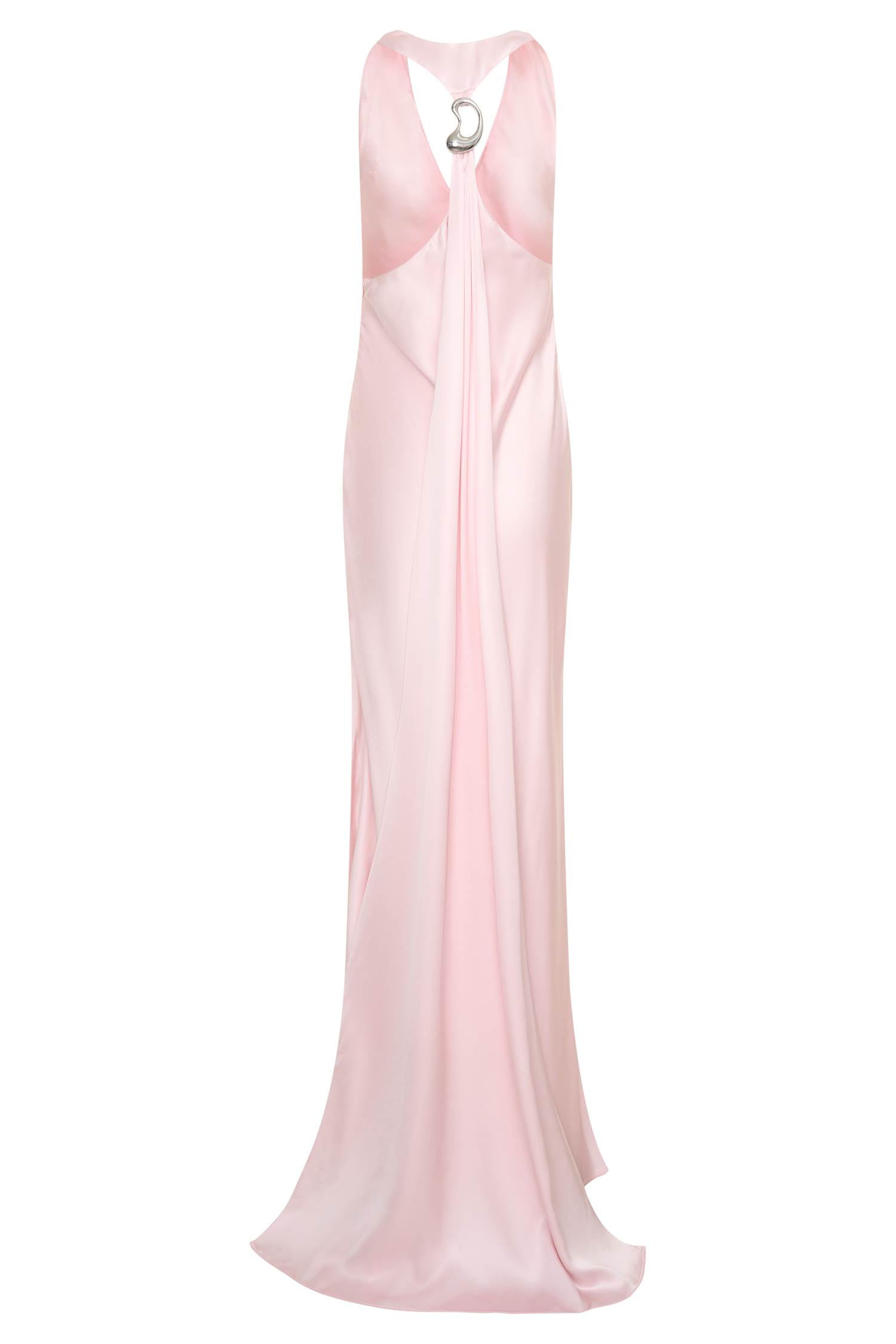 Winnie Halter Satin Maxi Dress With Hardware - Pale Pink