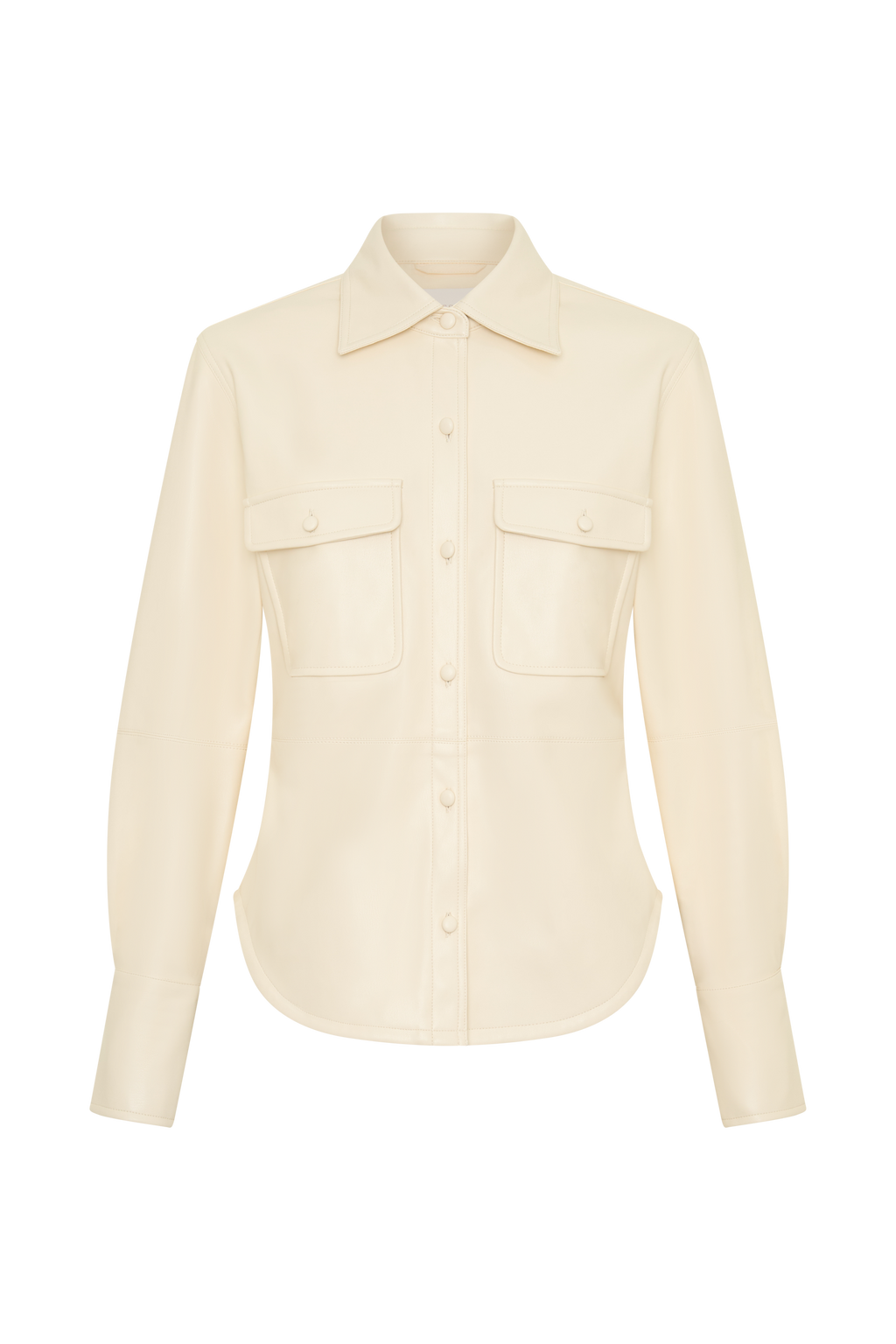 Winslet Faux Leather Shirt - Bone