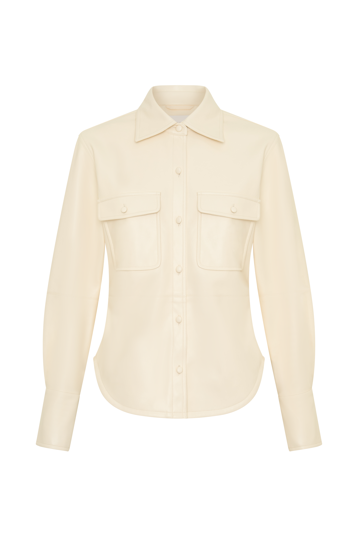 Winslet Faux Leather Shirt - Bone