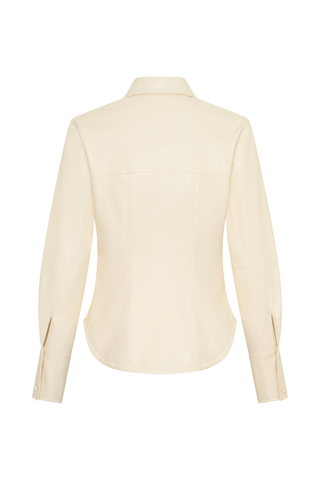 Winslet Faux Leather Shirt - Bone