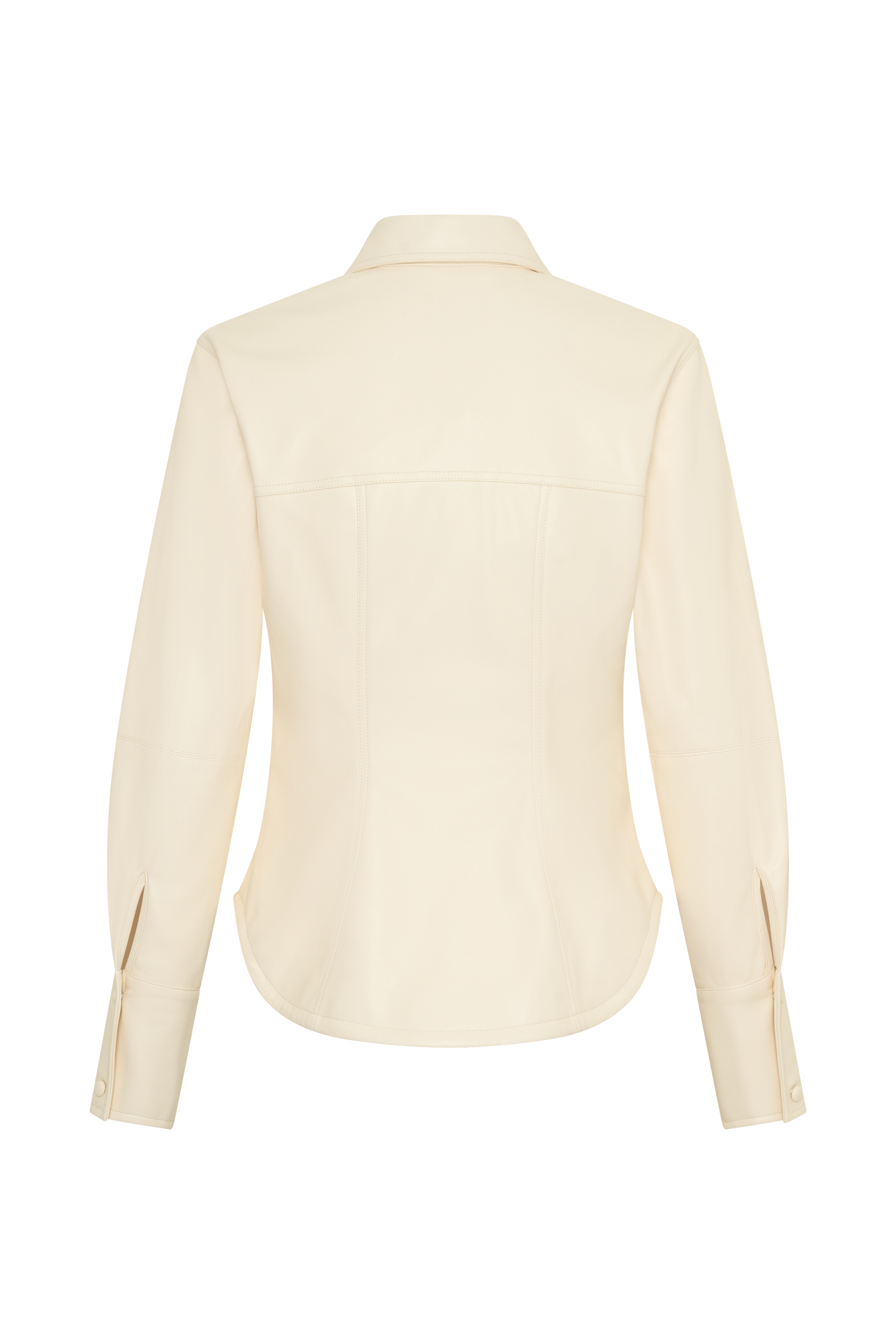 Winslet Faux Leather Shirt - Bone