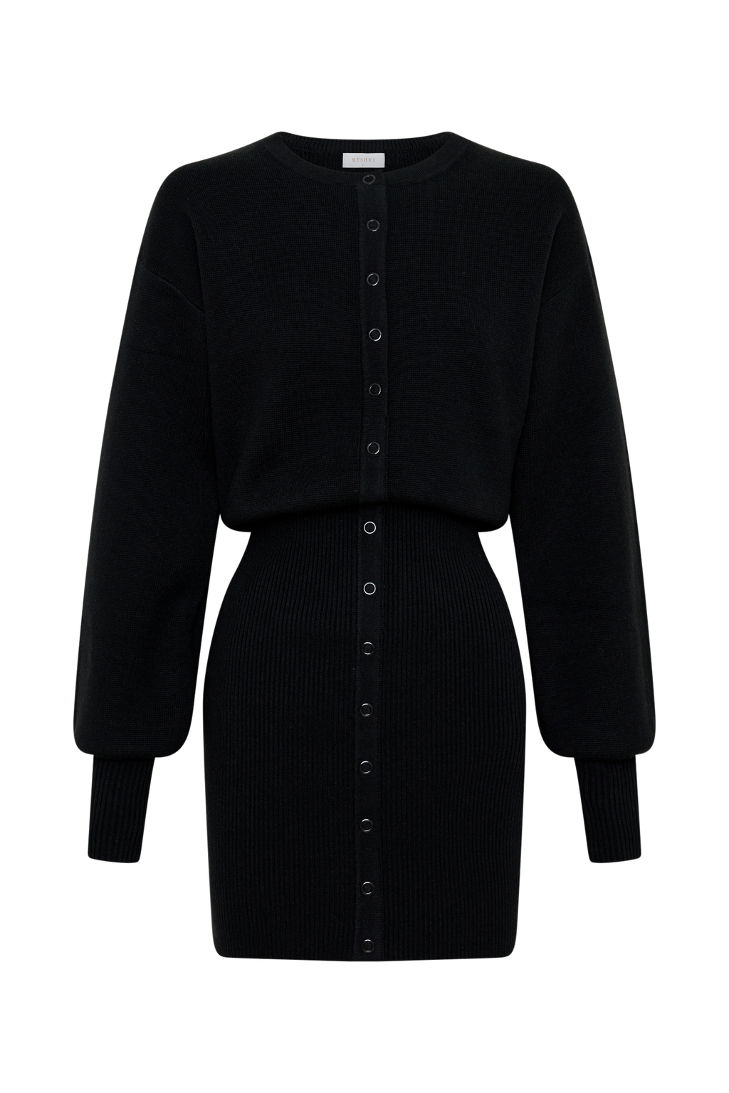 Xaden Wool Mix Knit Mini Dress - Black
