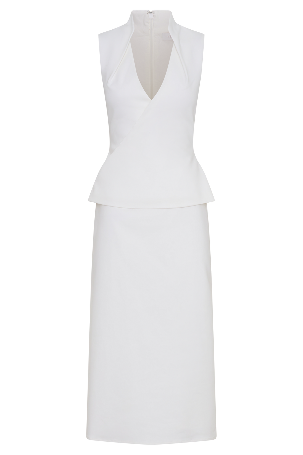 Yanina Cotton Halter Midi Dress - White