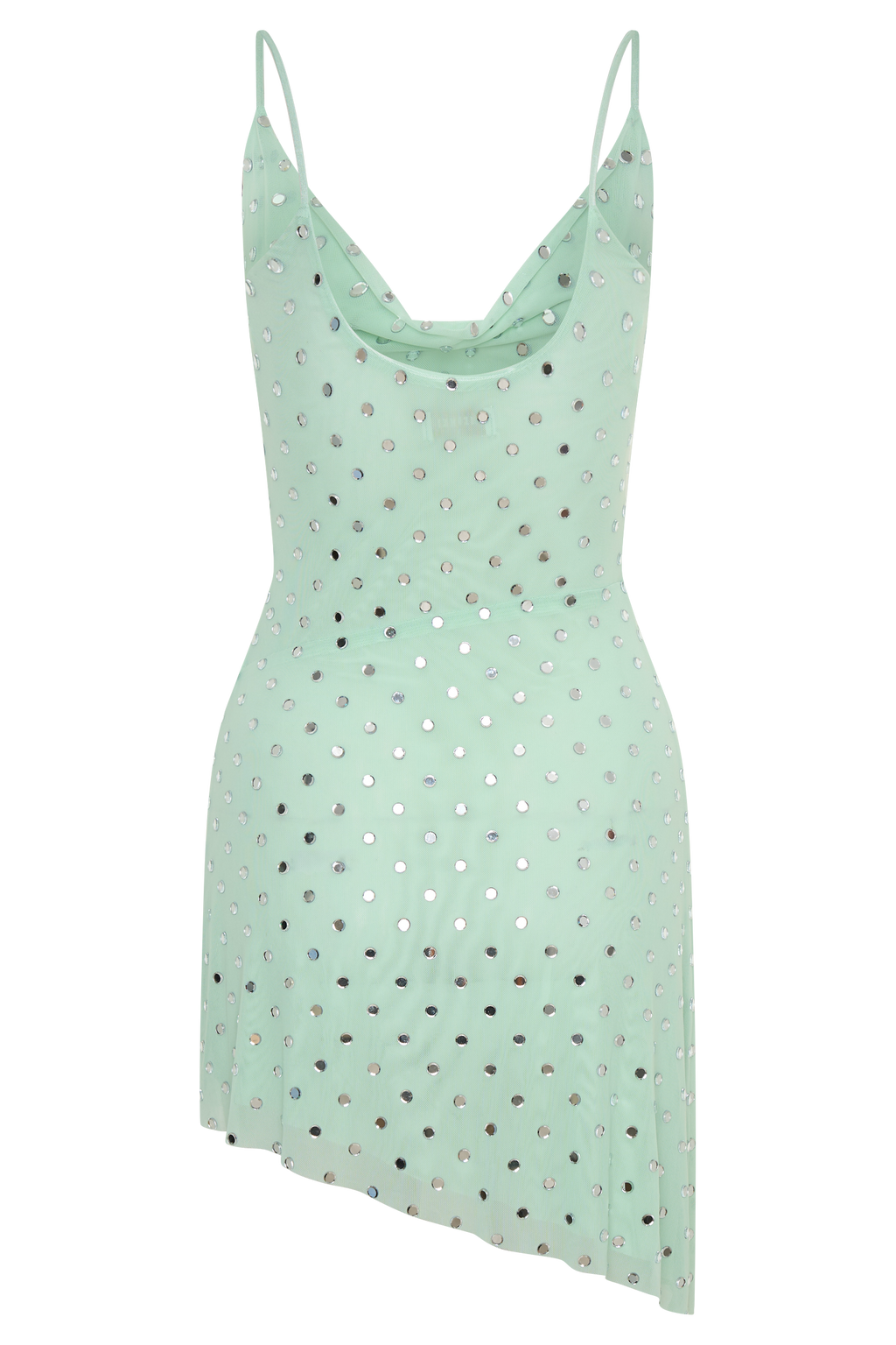 Zahra Diamante Cowl Mini Dress - Mint