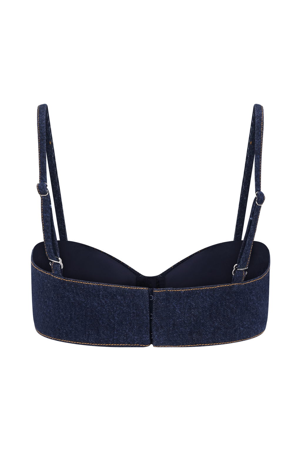 Belle Denim Cropped Bralette - Indigo Blue