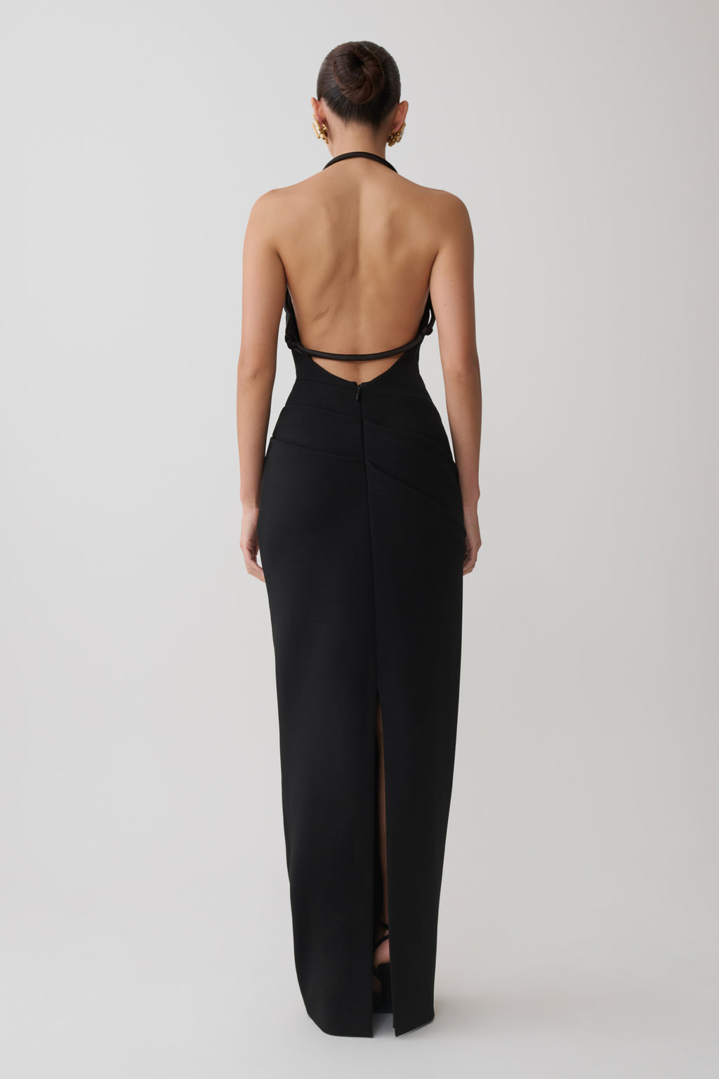 Gracie Halter Maxi Dress - Black