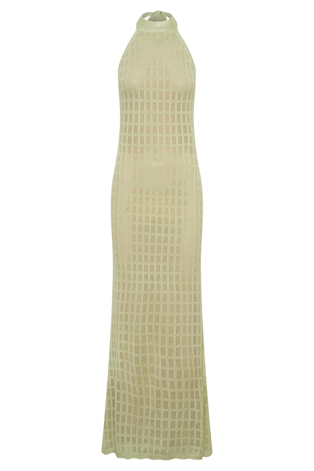 Hayley Halter Knit Maxi Dress - Seafoam