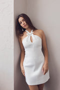 Freya Halter Bow Mini Dress - Ivory