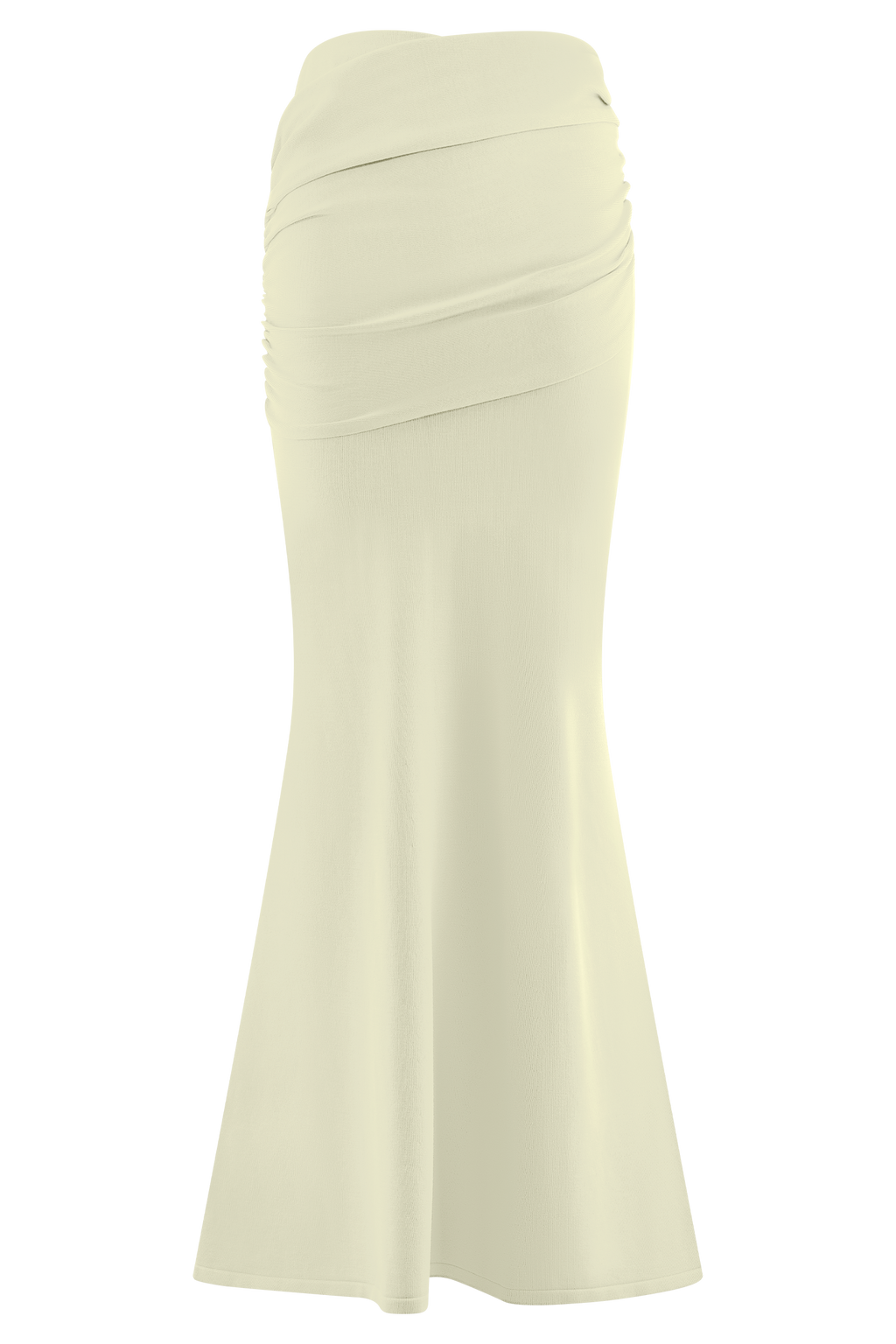 Irene Gathered Knit Maxi Skirt - Ivory