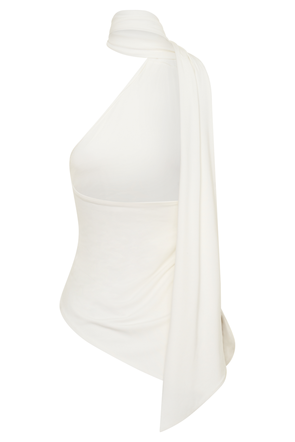 Jemma One Shoulder Tie Top - White