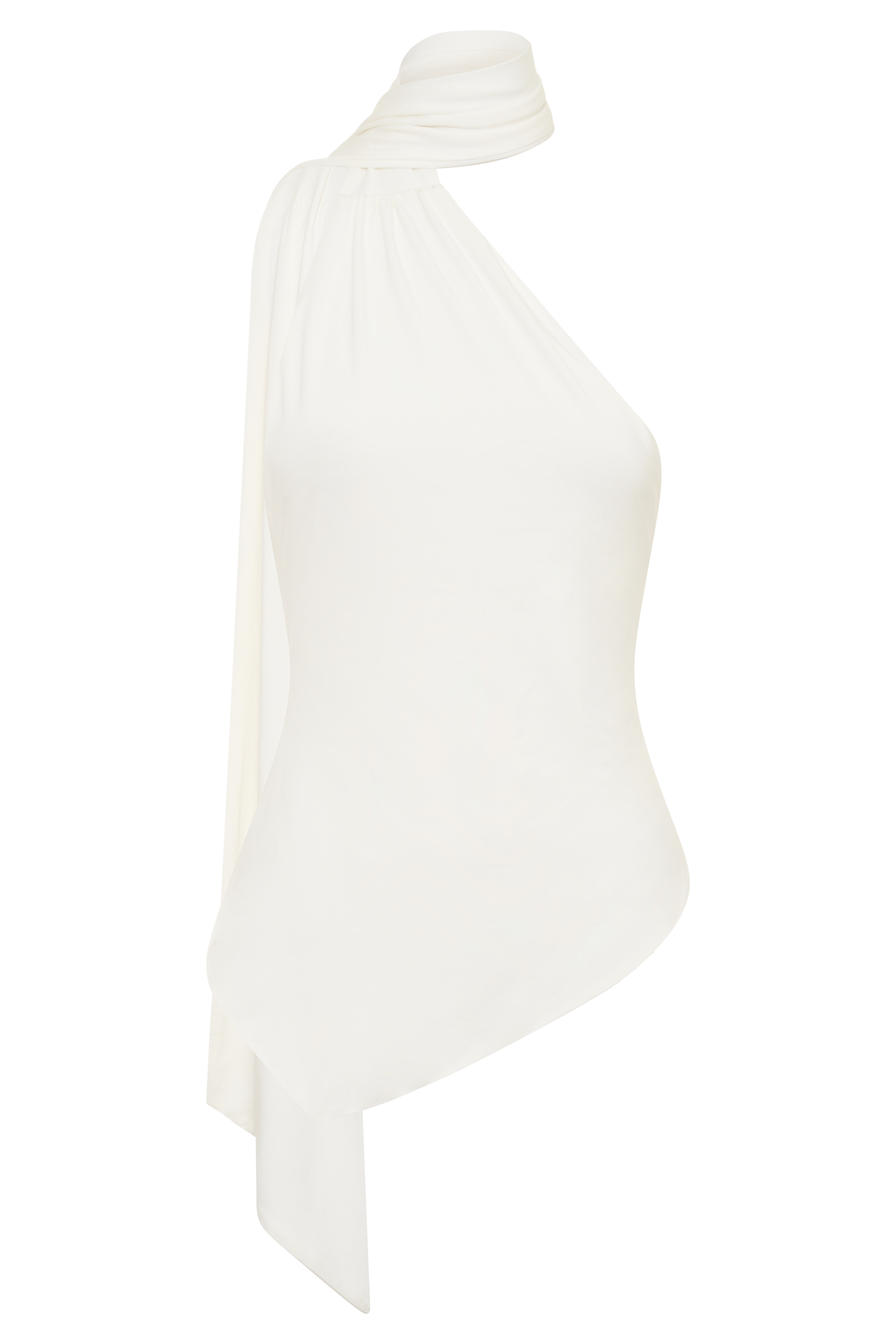 Jemma One Shoulder Tie Top - White