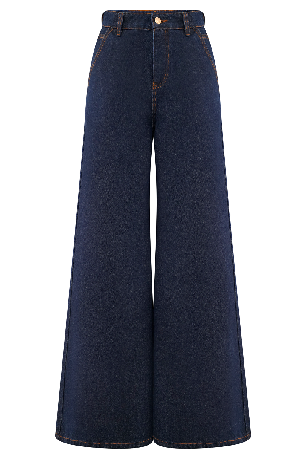 Jen Wide Leg Flare Denim Jeans - Indigo Blue