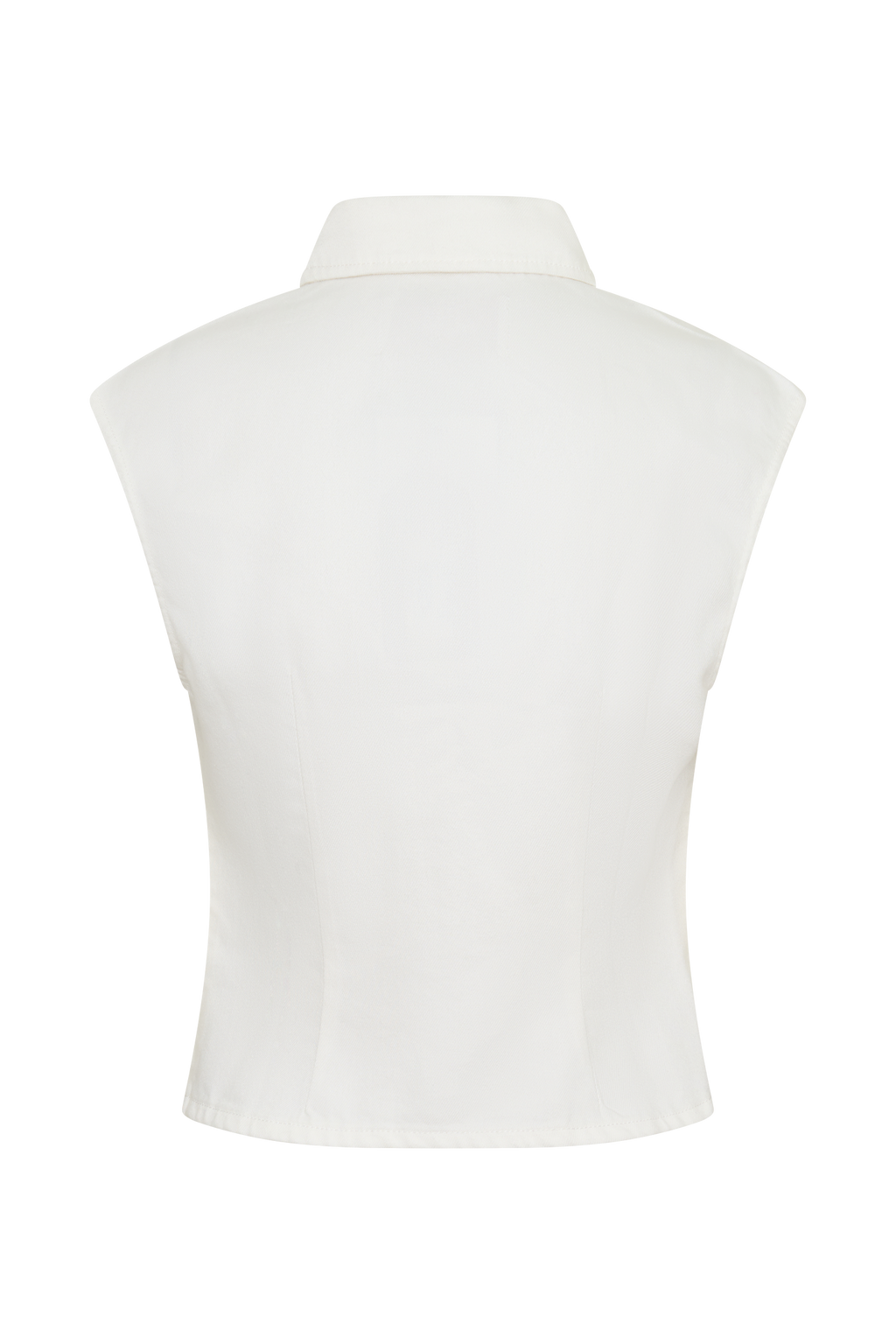 Jeremy Collared Denim Longline Top - White