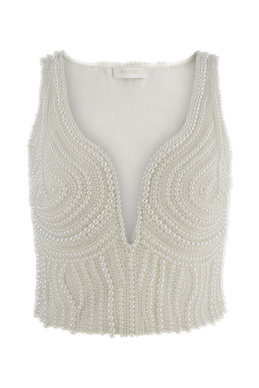 Kathia Pearl Hand Beaded Top - White