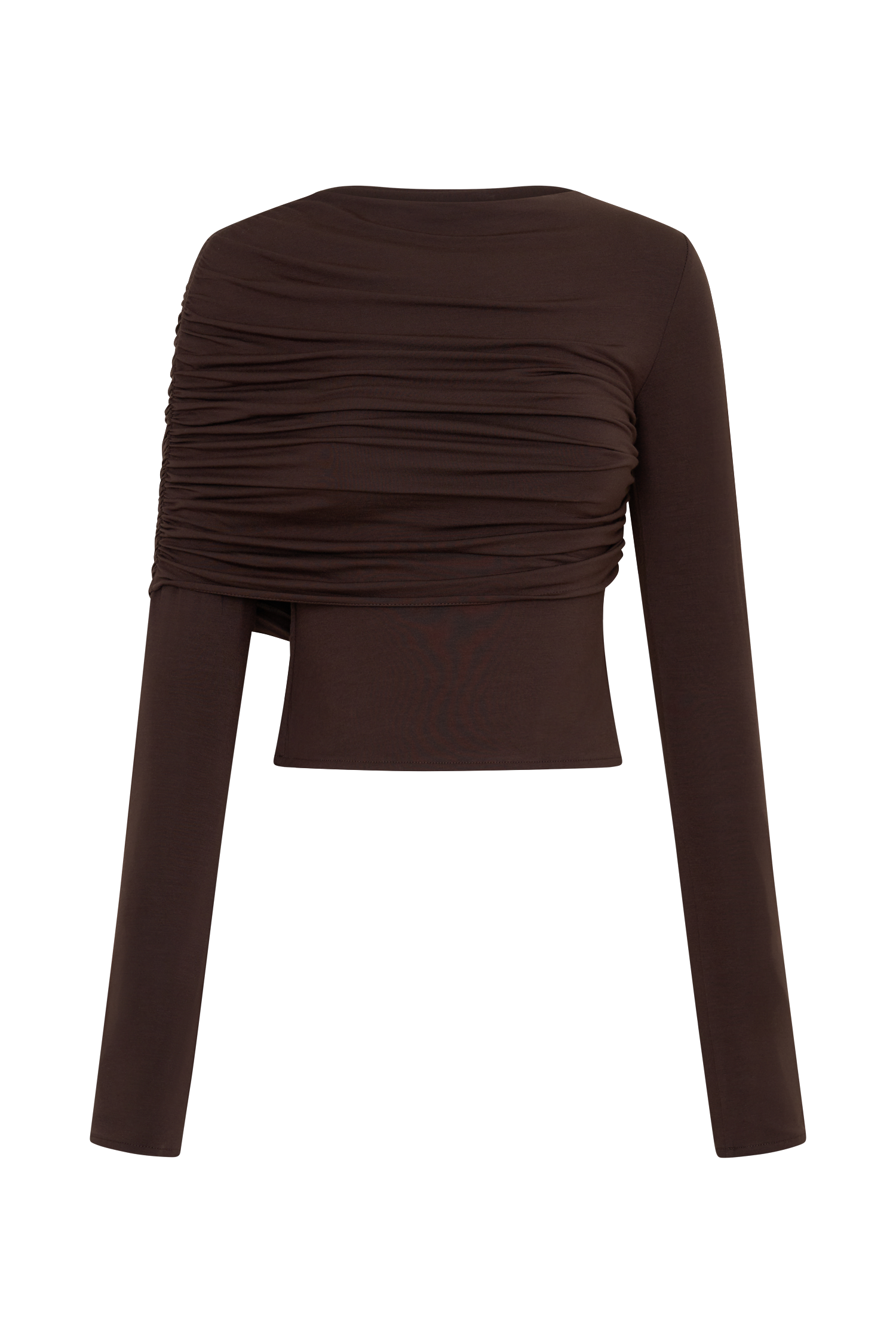 Keaton Modal Long Sleeve Overlay Top - Espresso
