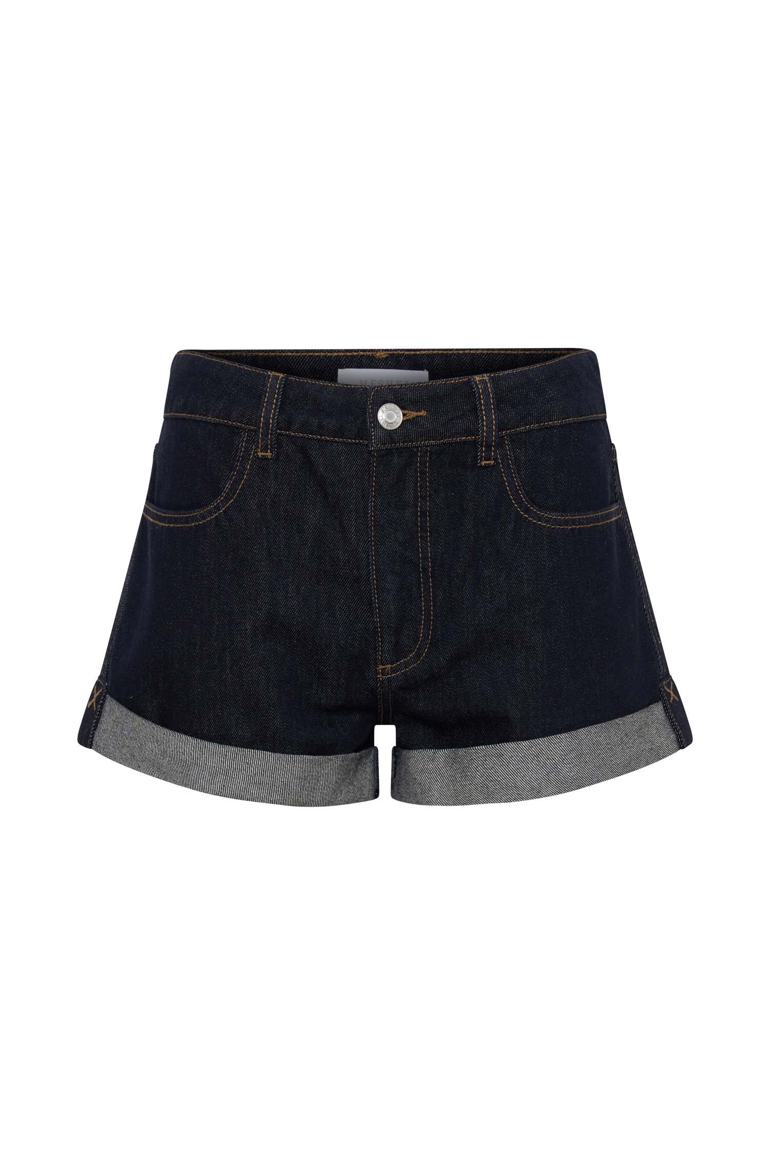 Krissy Rolled Hem Denim Shorts - Washed Indigo Blue