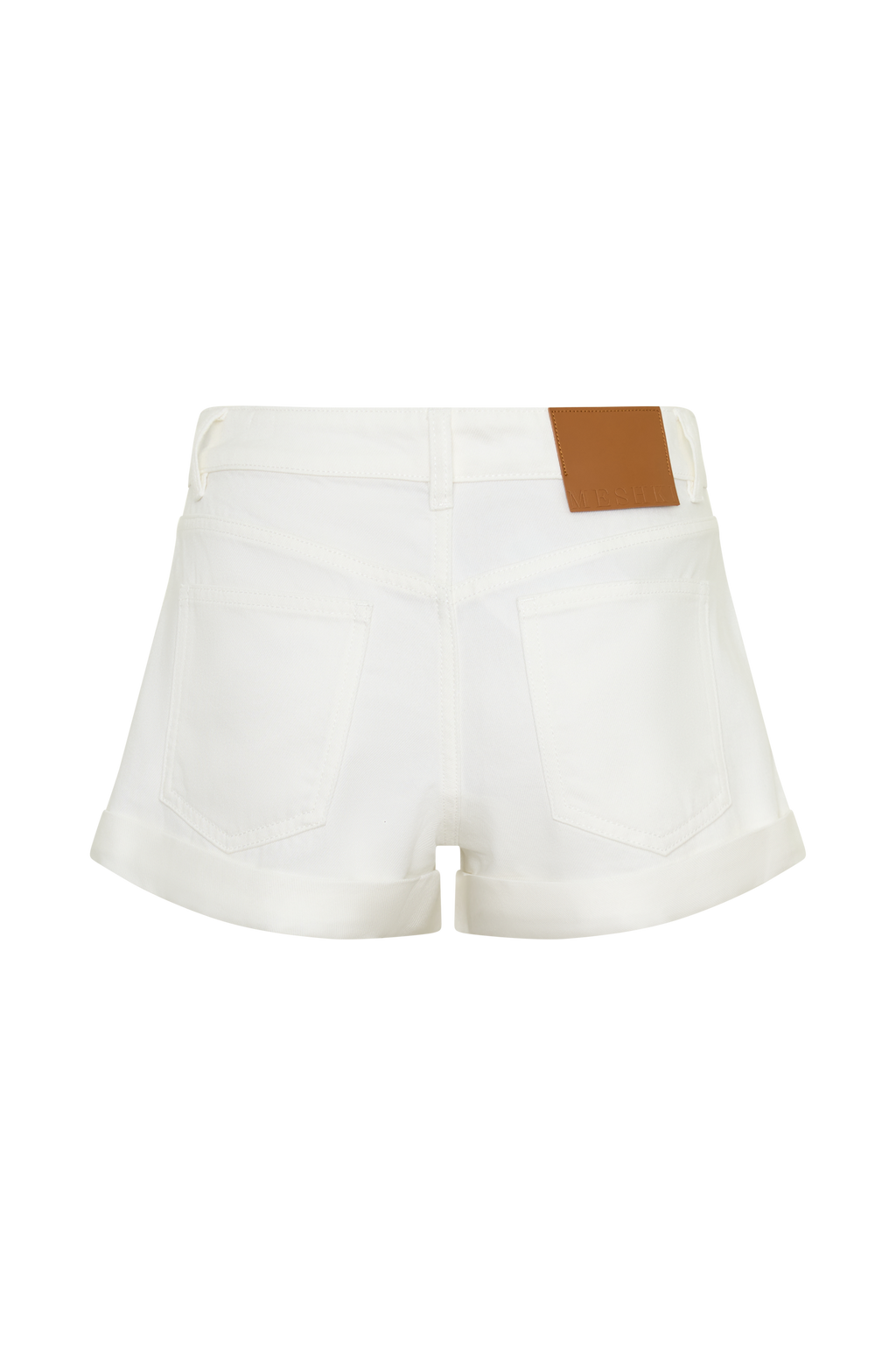 Krissy Rolled Hem Denim Shorts - White