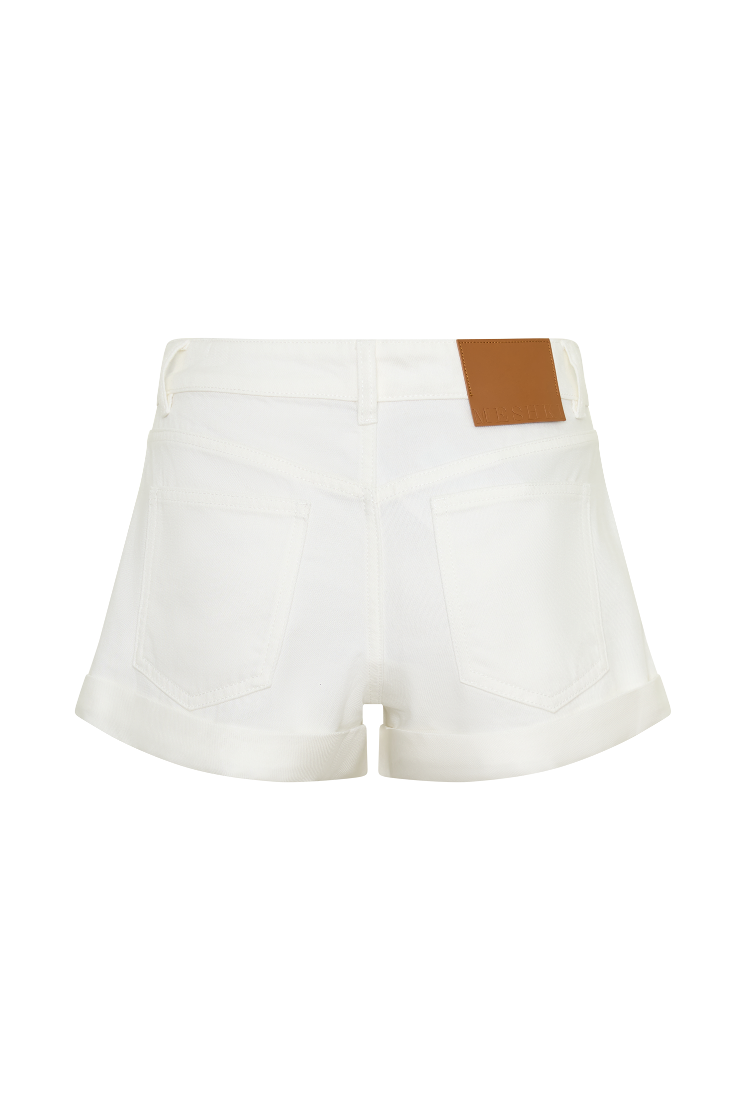 Krissy Rolled Hem Denim Shorts - White