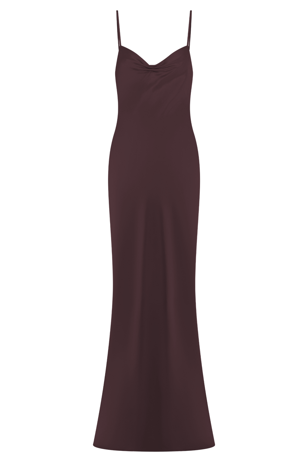 Lilly Sweetheart Satin Maxi Dress - Dark Chocolate